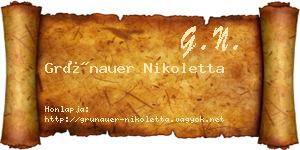 Grünauer Nikoletta névjegykártya